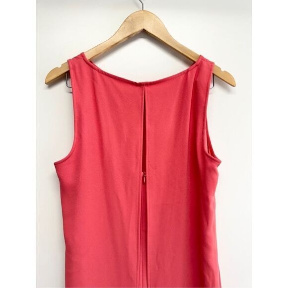 Trina Turk Sheath Dress Size 8 Coral Sleeveless Mini Back Zip Layered - Picture 7 of 12